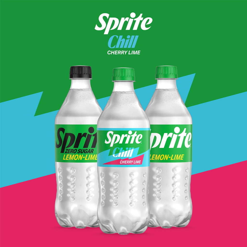 Sprite Chill Cherry-Lime Caffeine Free Soda Pop Bottle 20 Fl Oz