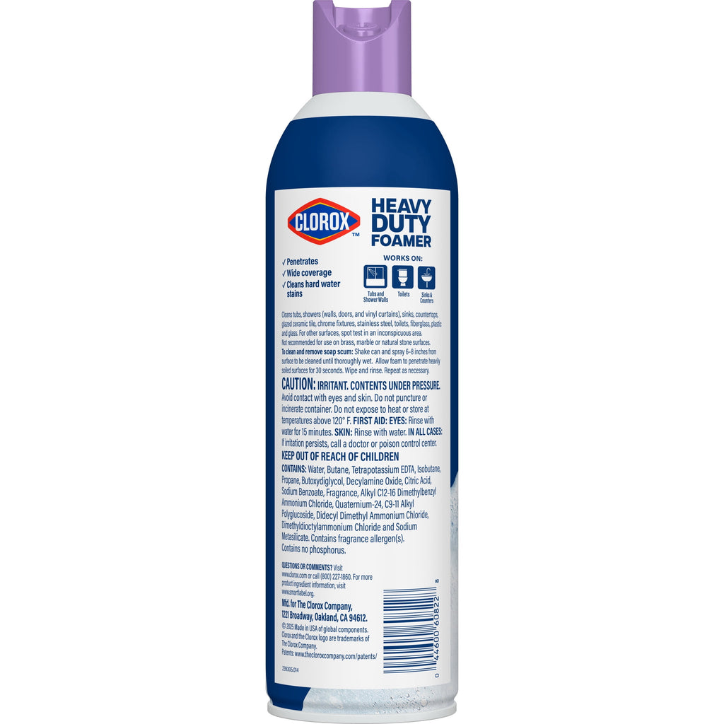 Clorox Heavy Duty Bathroom Foamer Soap Scum Remover Lavender Clean 20 oz