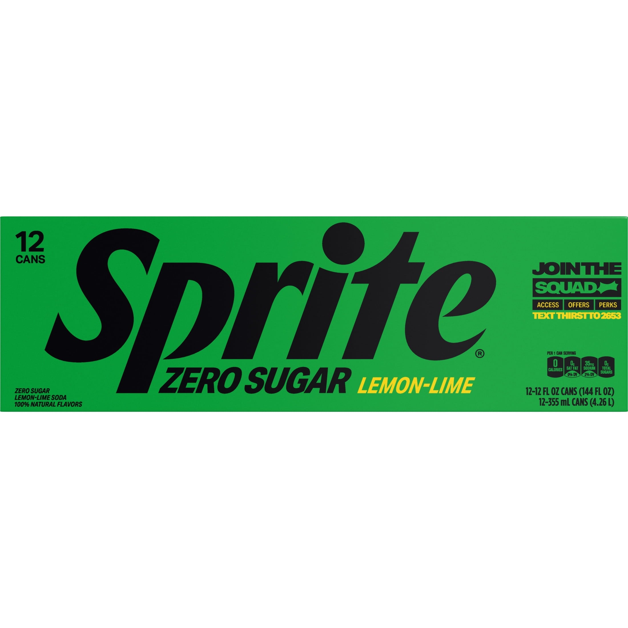 Sprite Zero Sugar Lemon-Lime Caffeine Free Soda Pop Fridge Pack Cans 12 Fl Oz 12 Pack