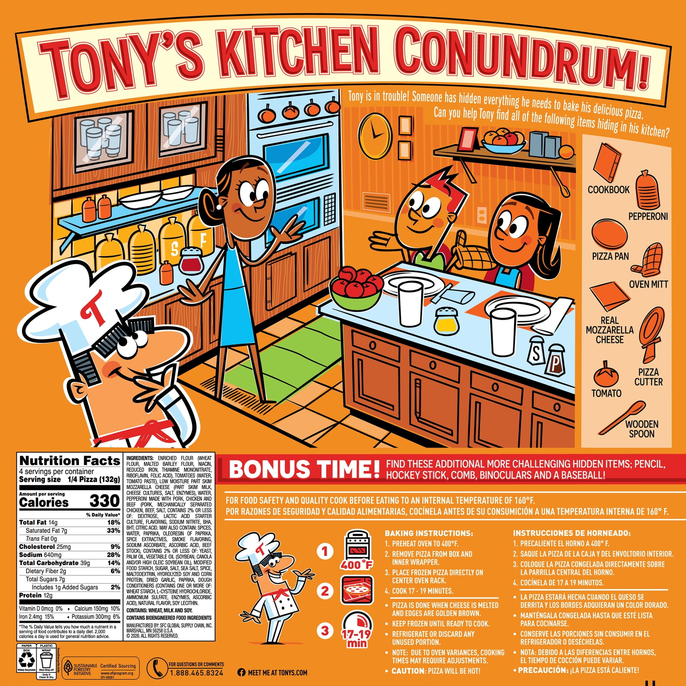 Tony's Pepperoni Pizzeria Style Crust Frozen Pizza 18.56 Oz