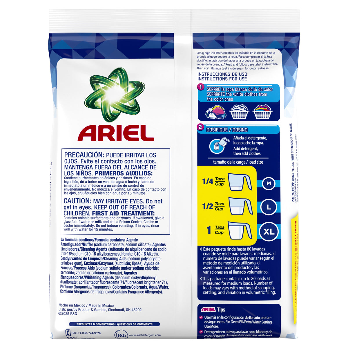 Ariel Powder Laundry Detergent Original Scent 127 oz 80 Loads