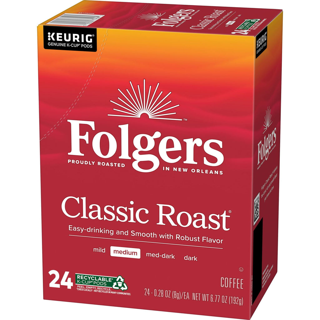 Folgers Classic Roast Medium Roast Coffee Keurig K Cup Pods 24 Count