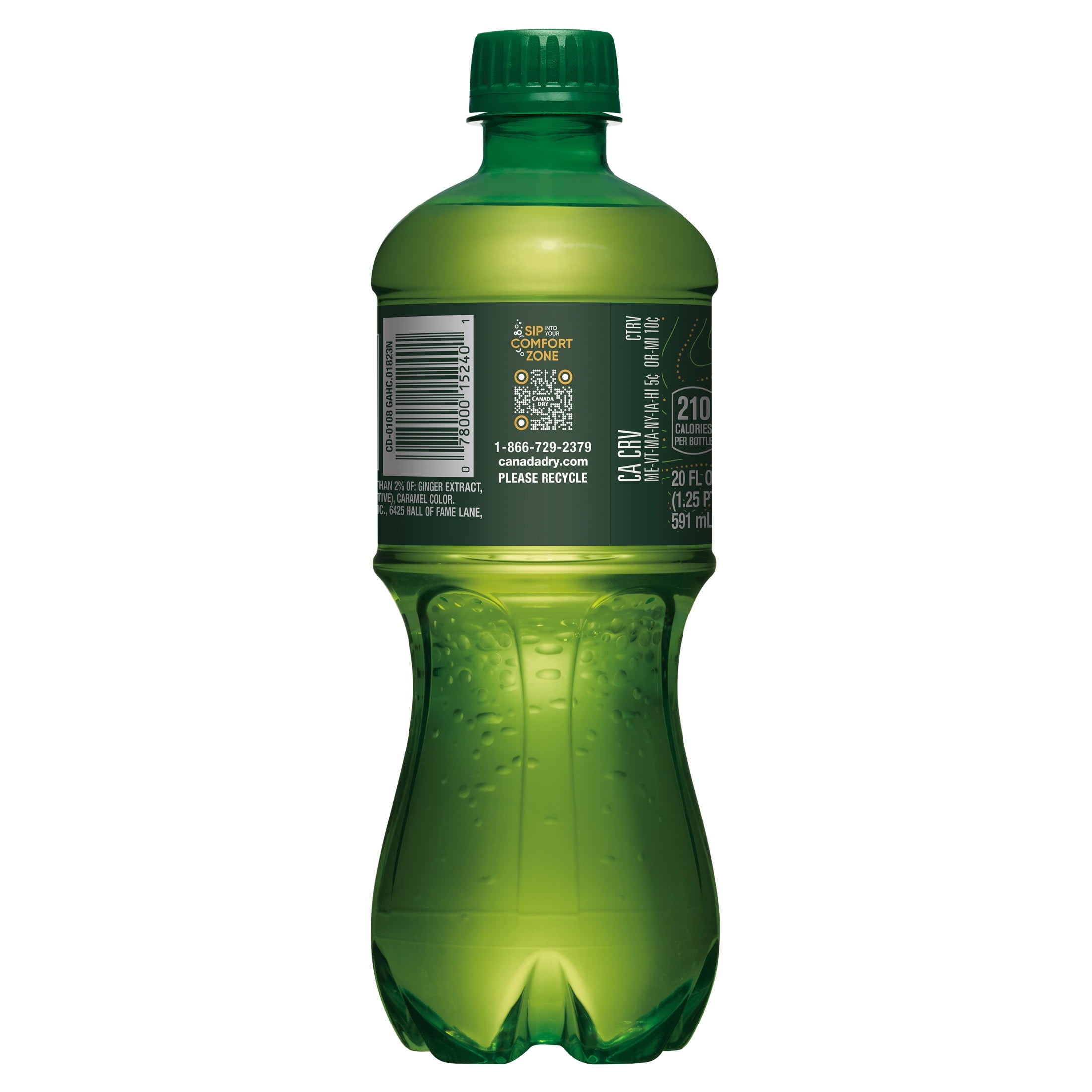 Canada Dry Caffeine Free Ginger Ale Soda Pop Bottle 20 Fl Oz