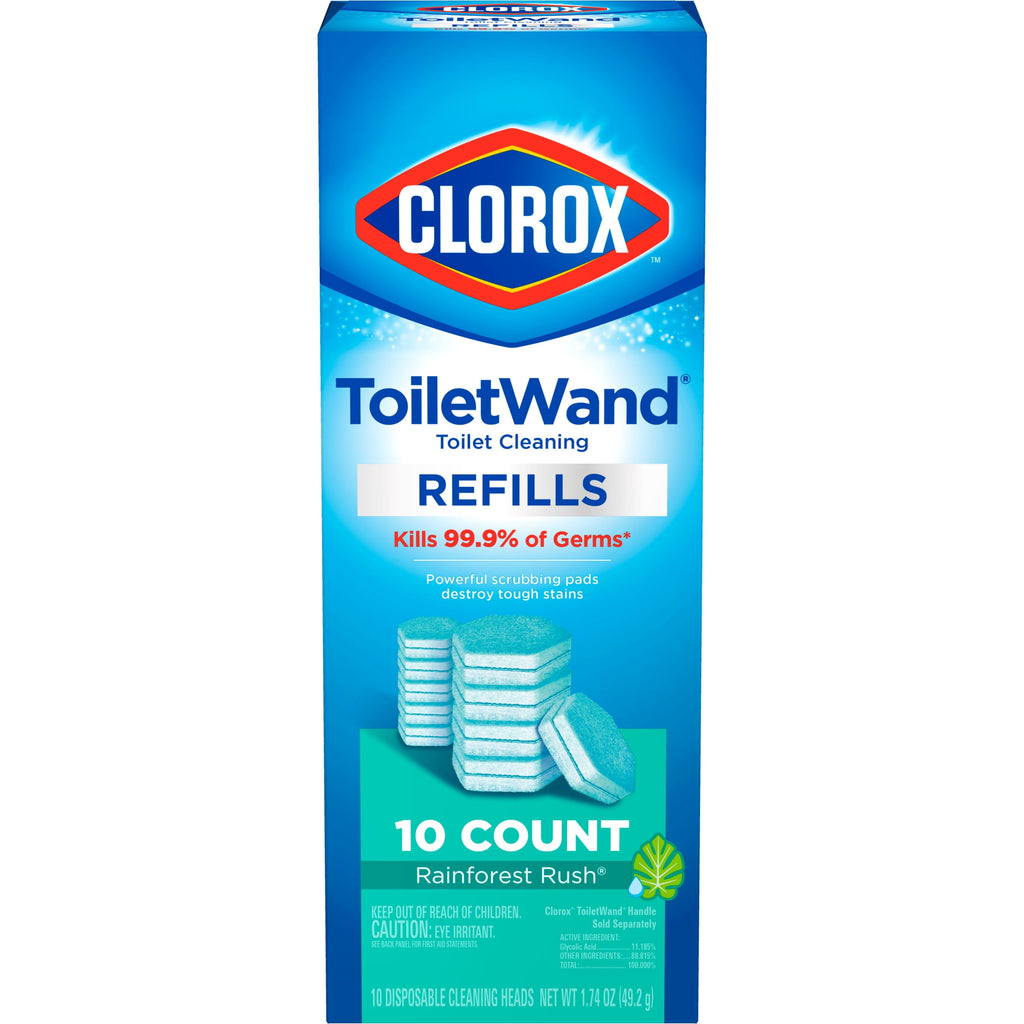 Clorox ToiletWand Disinfecting Brush Refills Rainforest Rush 10 Count
