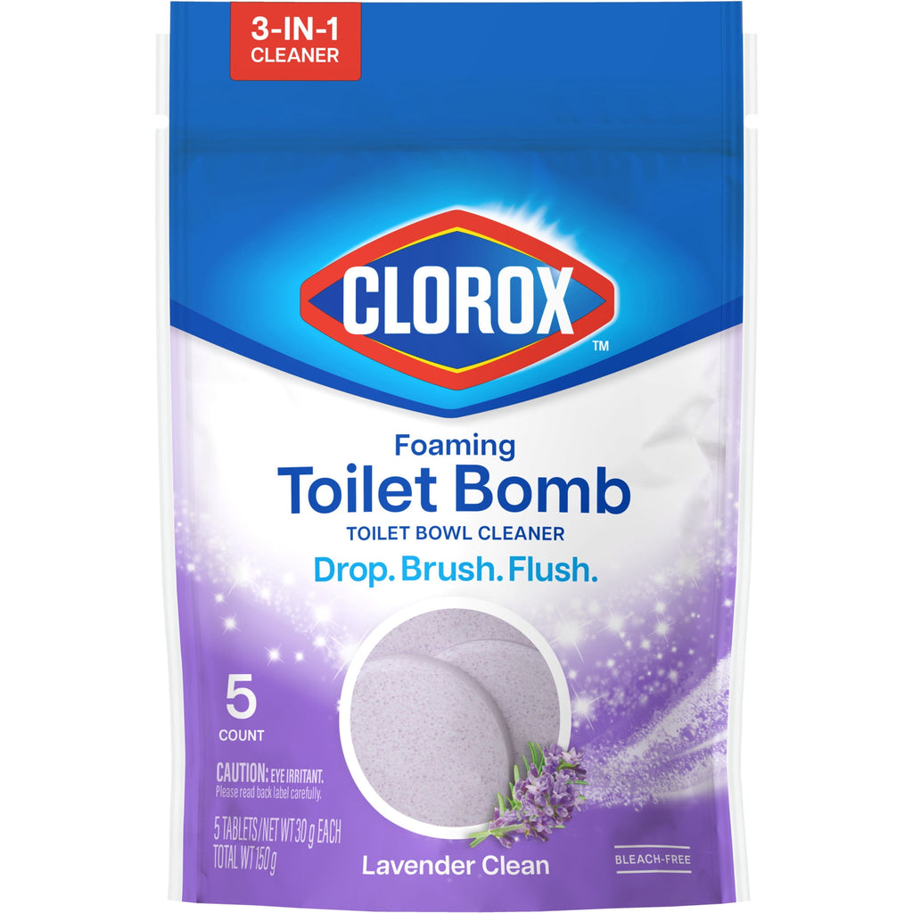 Clorox Foaming Toilet Bomb Bleach Free Lavender Clean 5 Count