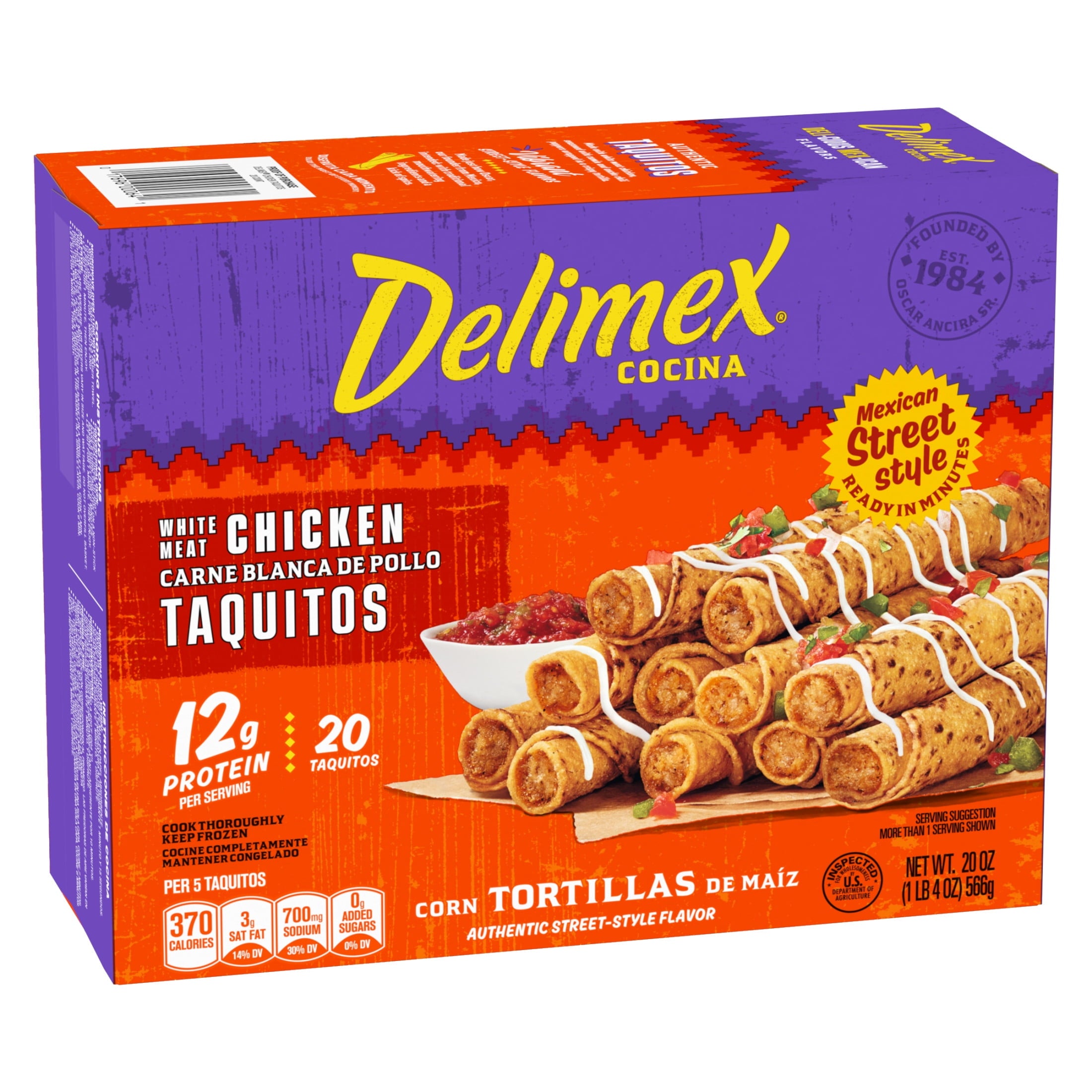 Delimex White Meat Chicken Taquitos Frozen Snacks 20 Count 20 Oz