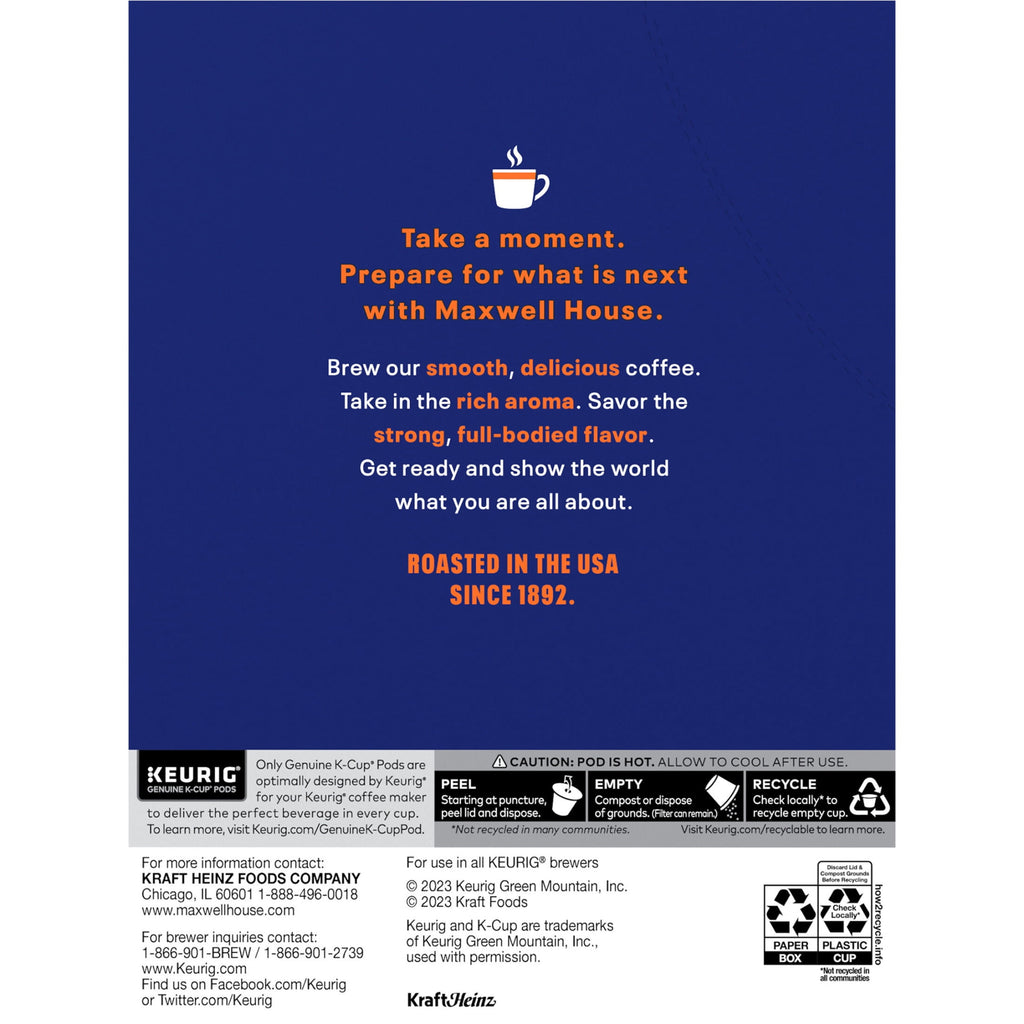 Maxwell House Original Roast Medium Roast K-Cup Coffee Pods 24 Count Box
