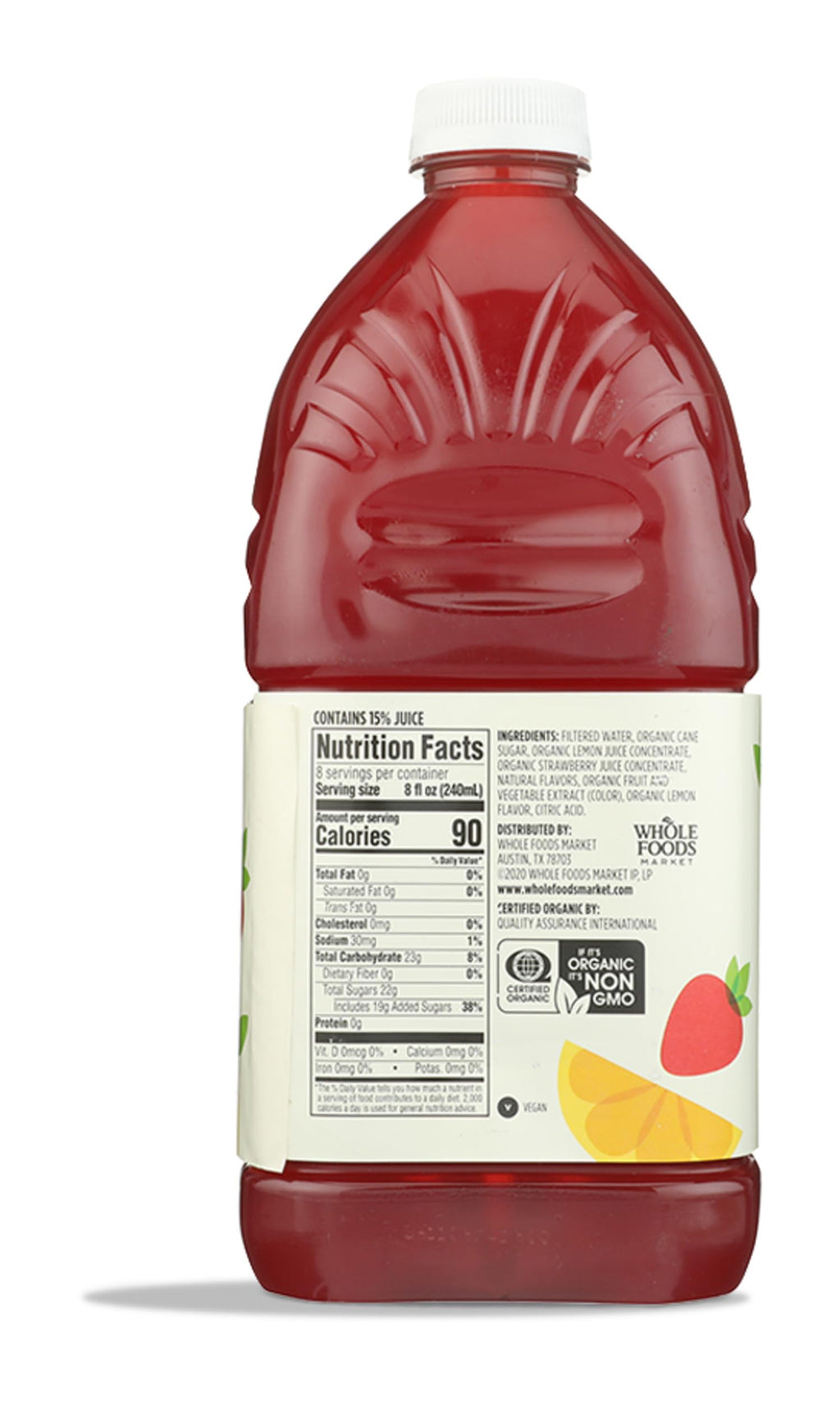 Organic Strawberry Lemonade 64 Fl Oz 1 Count 365 By Whole Foods Market