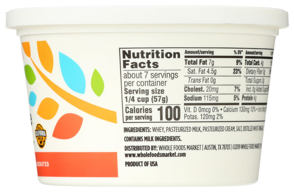 Ricotta Whole Milk 15 Oz 365 By Whole Foods Market