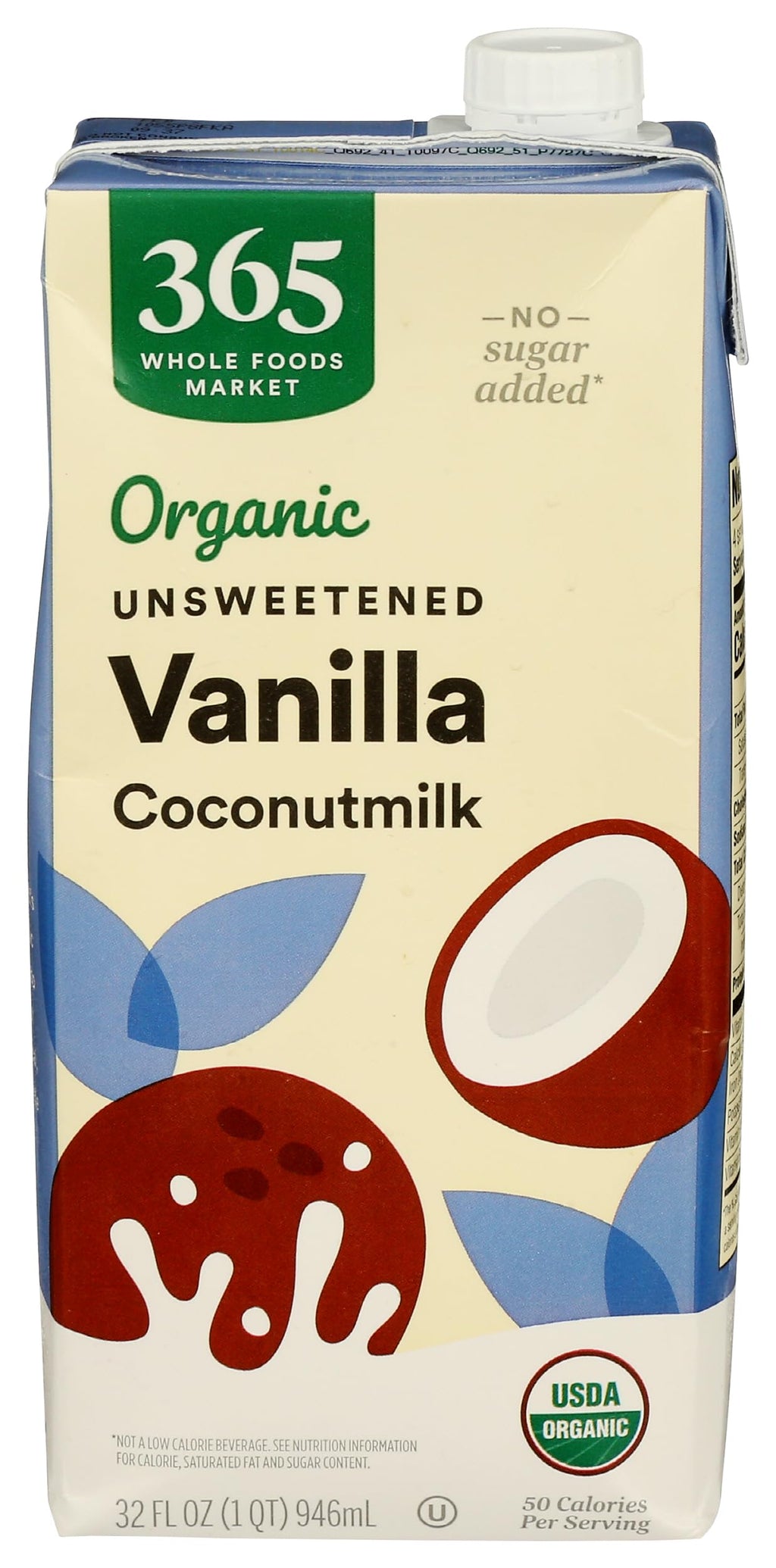 Organic Unsweetened Vanilla Coconut Milk 32 Fl Oz 365 By Whole Foods Market