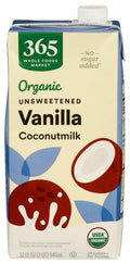 Organic Unsweetened Vanilla Coconut Milk 32 Fl Oz 365 By Whole Foods Market