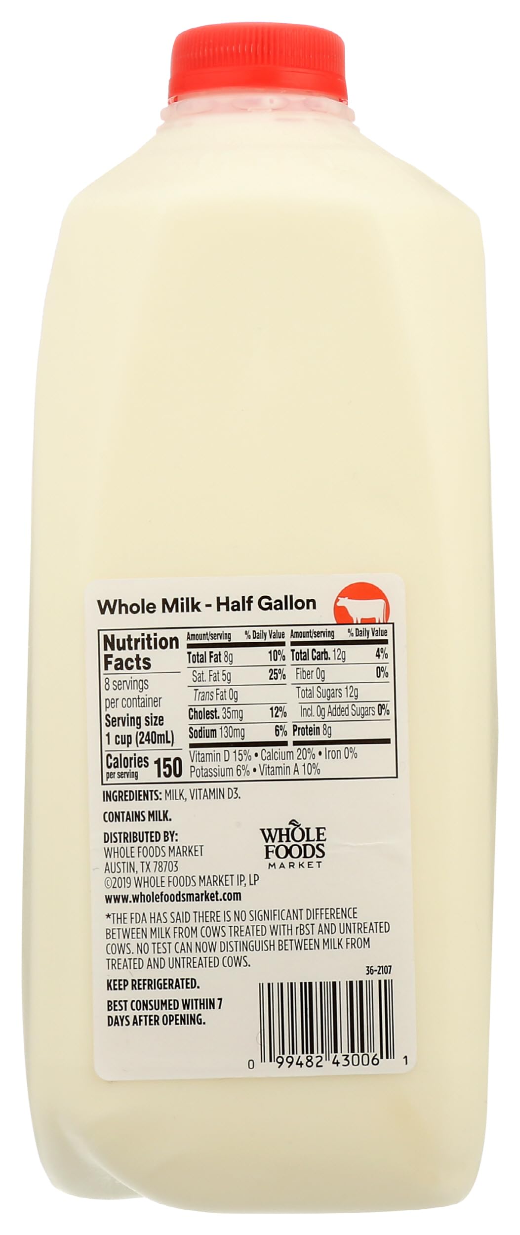 Organic Whole Milk 64 Fl Oz 365 By Whole Foods Market