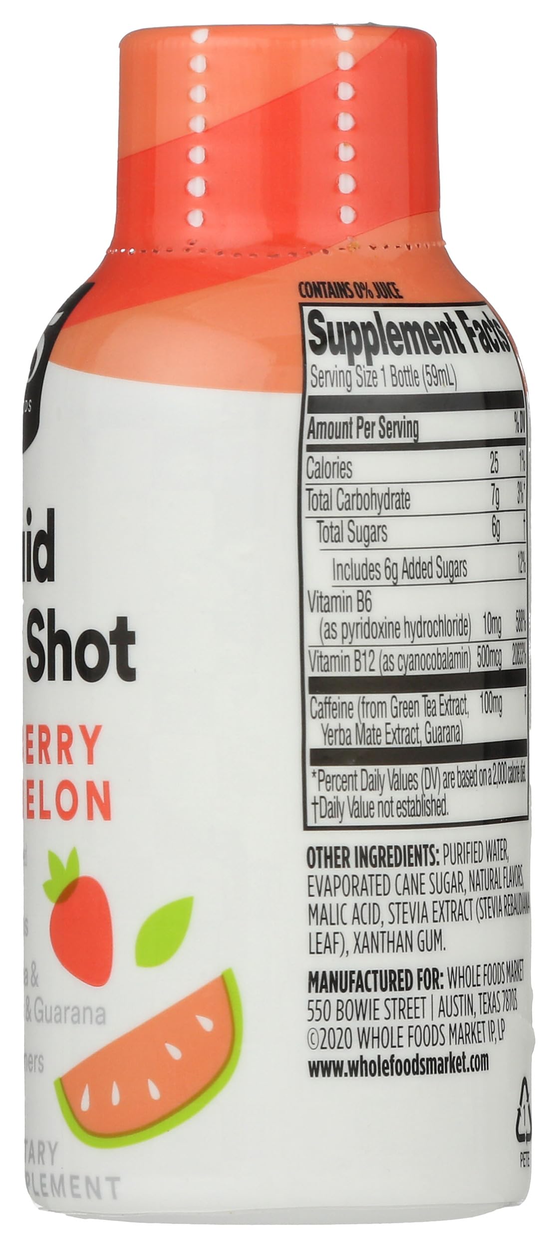Strawberry Watermelon Energy Shot 2 Fl Oz 365 By Whole Foods Market