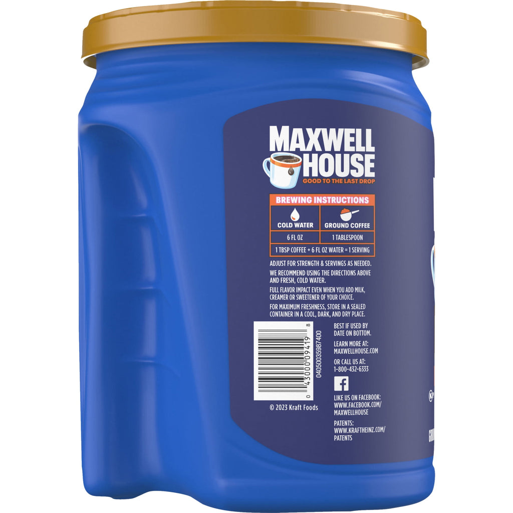 Maxwell House 100% Colombian Naturally Caffeinated Medium Roast Ground Coffee 35.7 oz Canister
