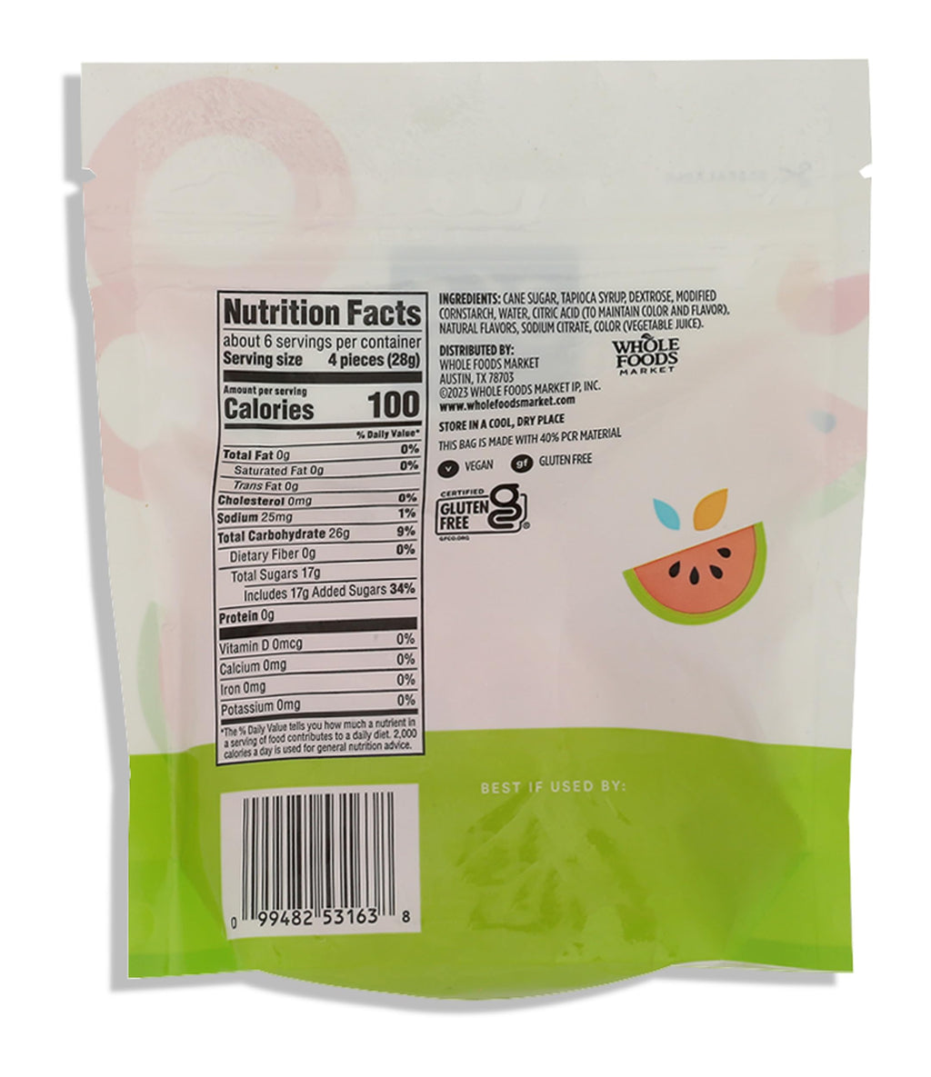 Sour Gummy Watermelon Rings 6 Oz 365 By Whole Foods Market