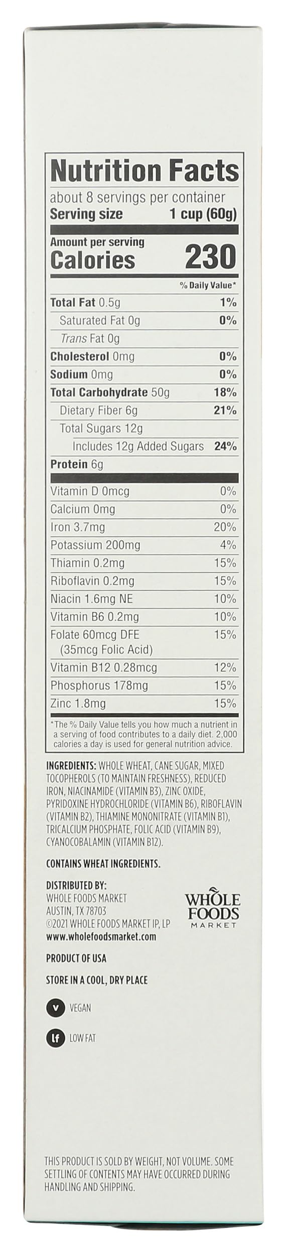 Frosted Wheat Squares Cereal 16 Oz 365 By Whole Foods Market