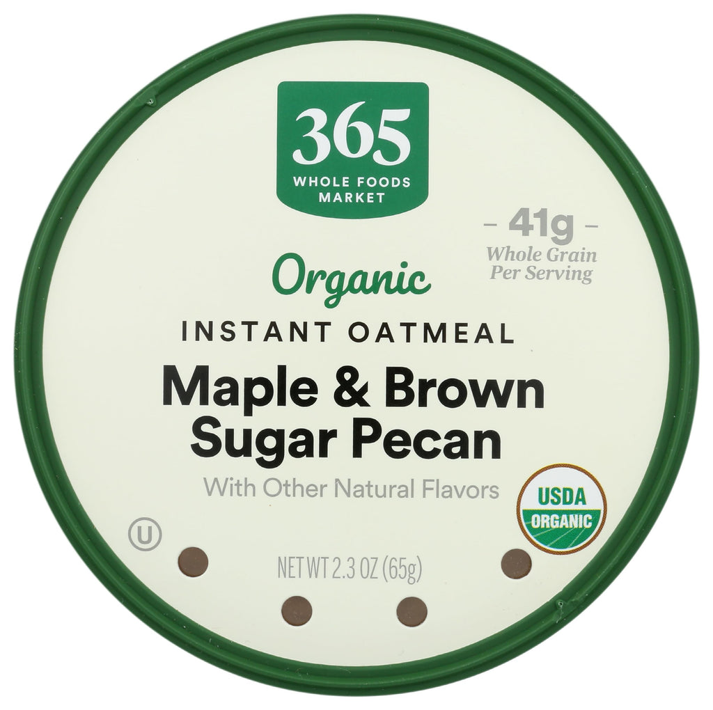 Organic Instant Oatmeal Maple & Brown Sugar Pecan 2.3 Oz 365 By Whole Foods Market