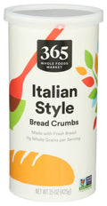 Italian Style Bread Crumbs 15 Oz 365 By Whole Foods Market