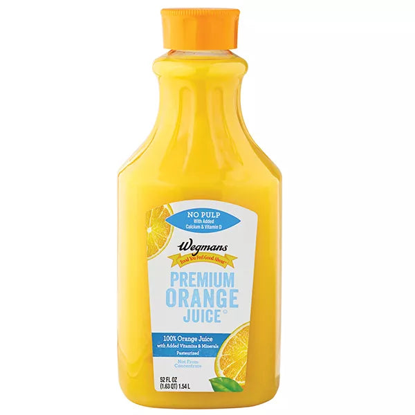 Wegmans No Pulp Premium Orange Juice with Added Calcium & Vitamin D 52 fl. oz.