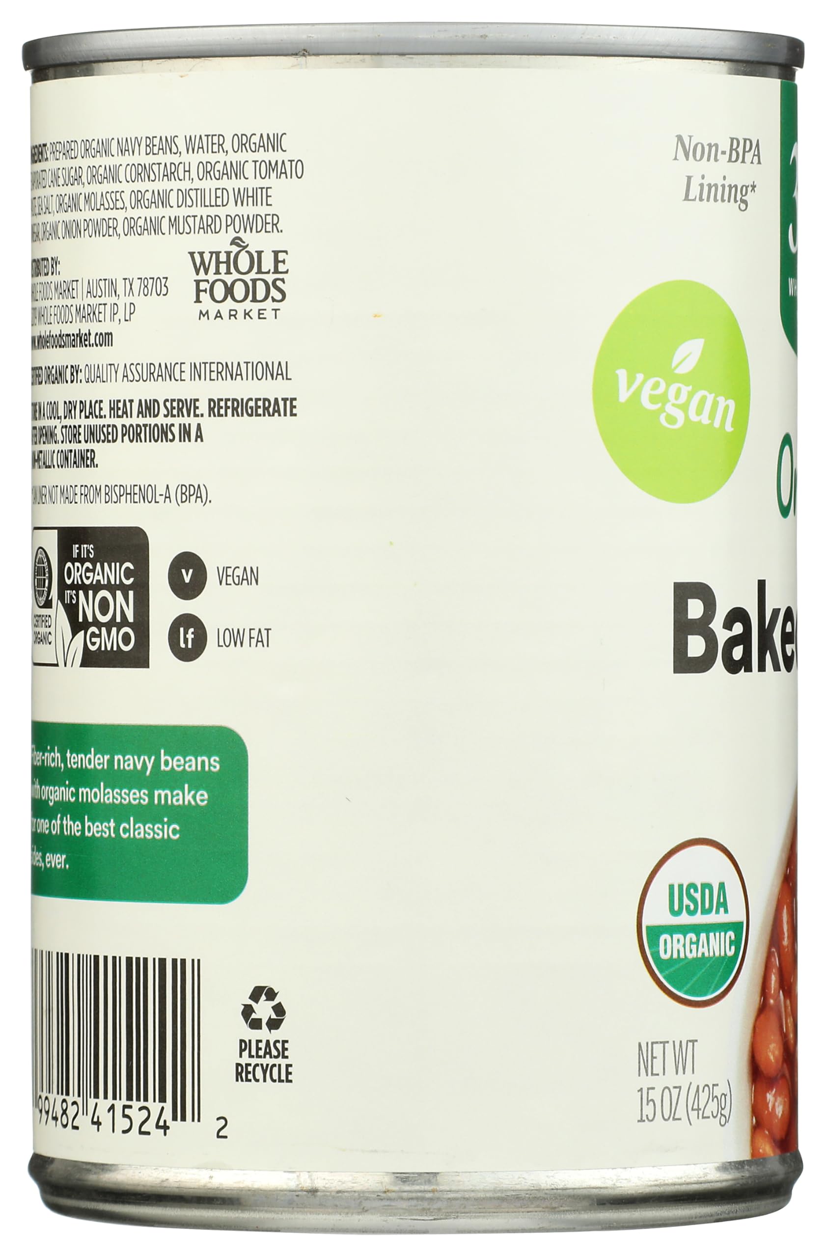 Organic Traditional Baked Beans 15 Oz 365 By Whole Foods Market