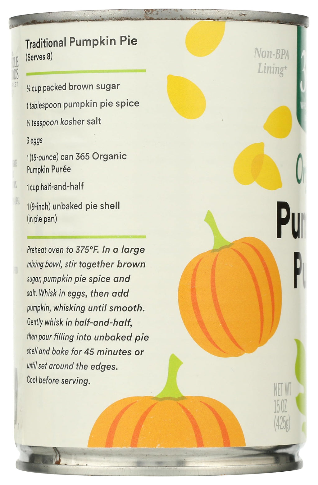 Organic Pumpkin Puree 15 Oz 365 By Whole Foods Market