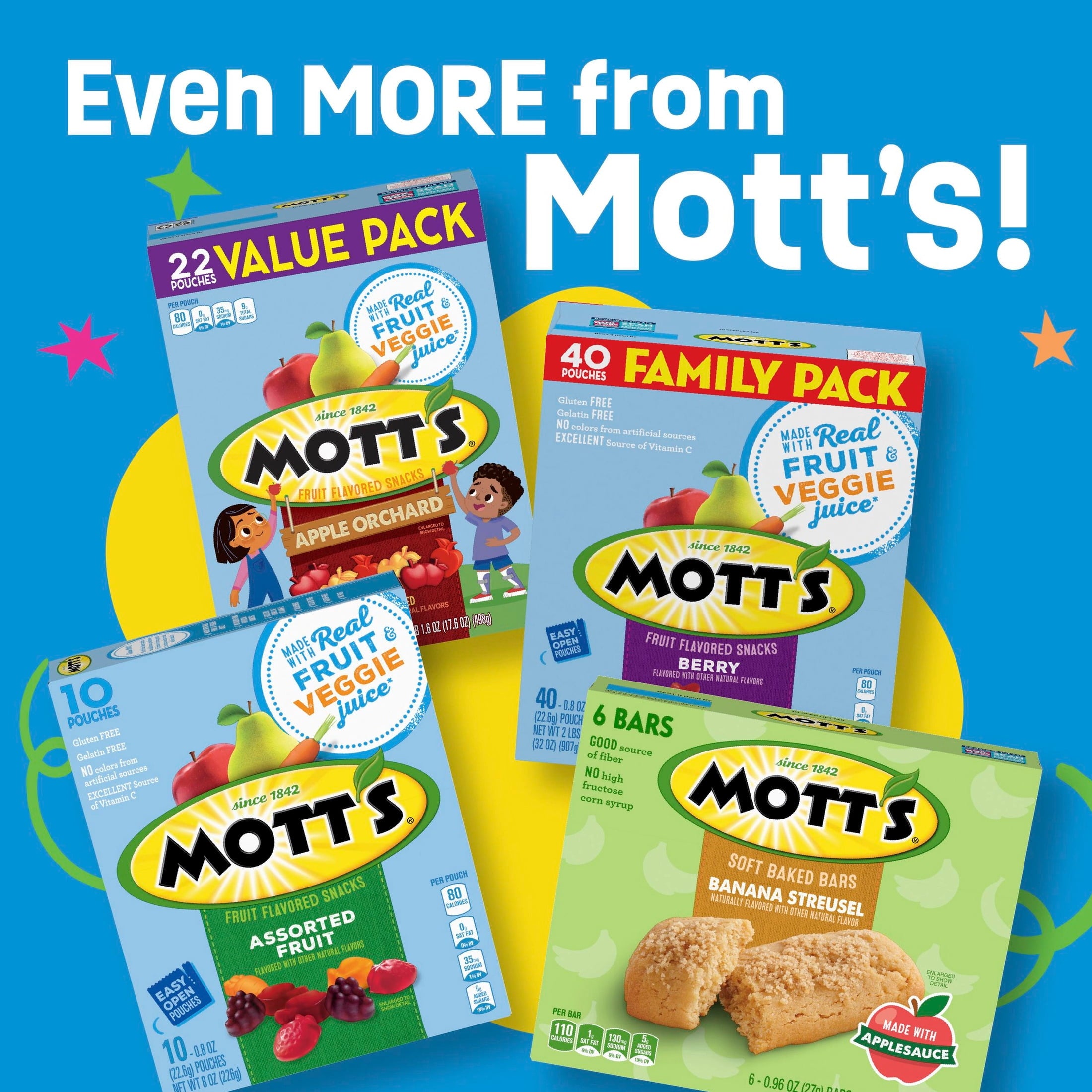 Assorted Fruit Flavored Snacks 32 Oz 40 Count Mott's