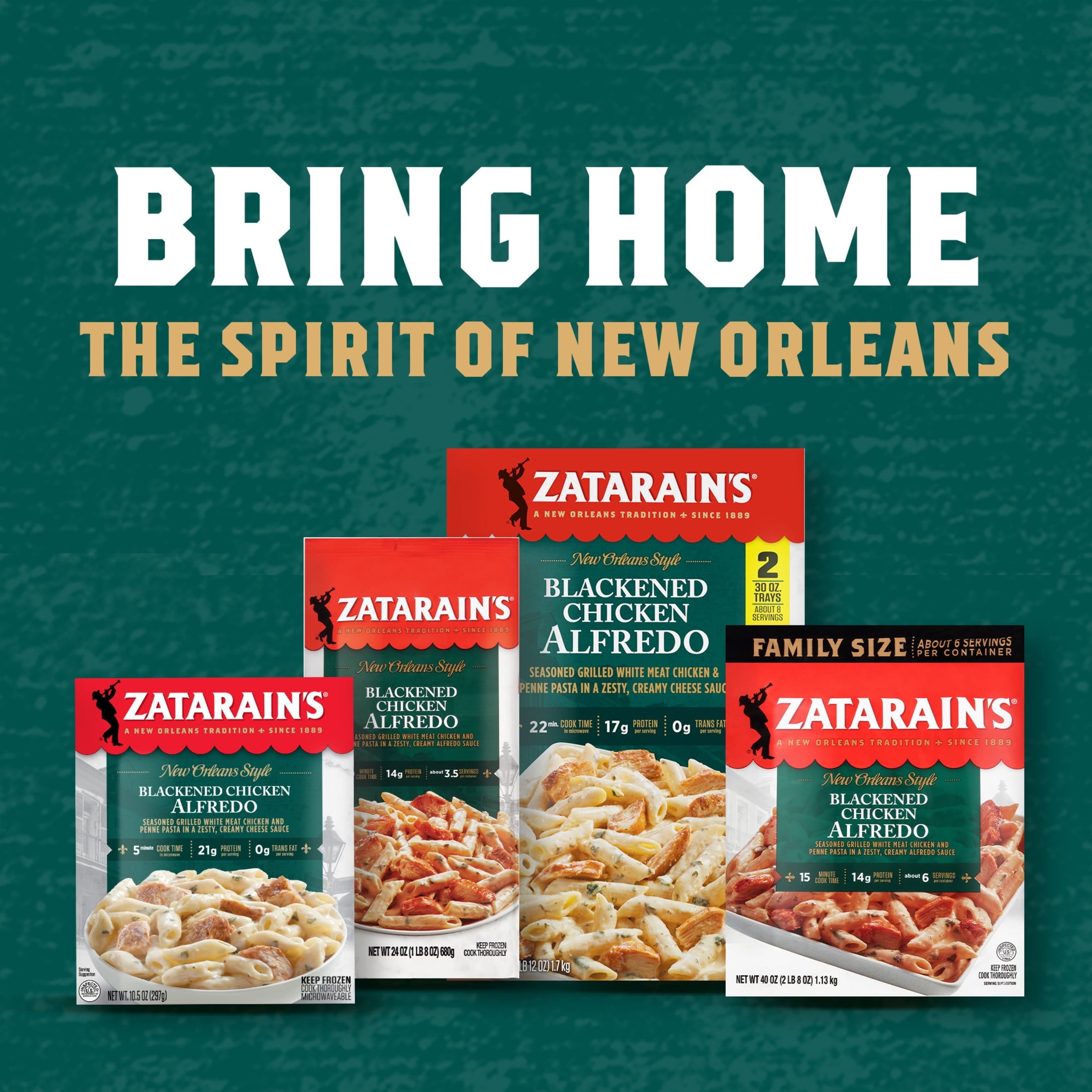 Zatarain's Family Size Frozen Blackened Chicken Alfredo 40 Oz