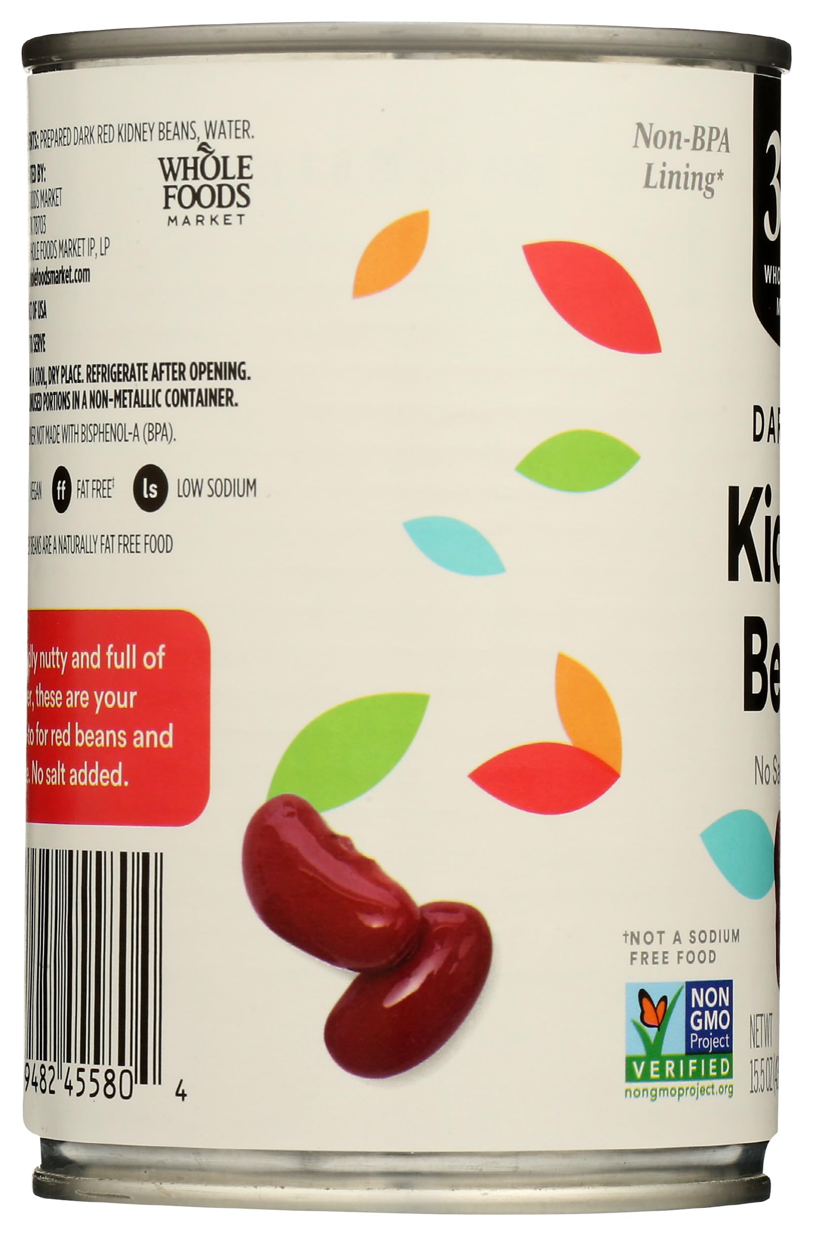 Dark Red Kidney Beans No Salt Added 15.5 Oz 365 By Whole Foods Market