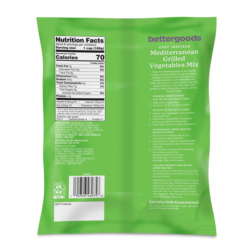 Bettergoods Mediterranean Grilled Vegetables Mix Frozen 20 Oz