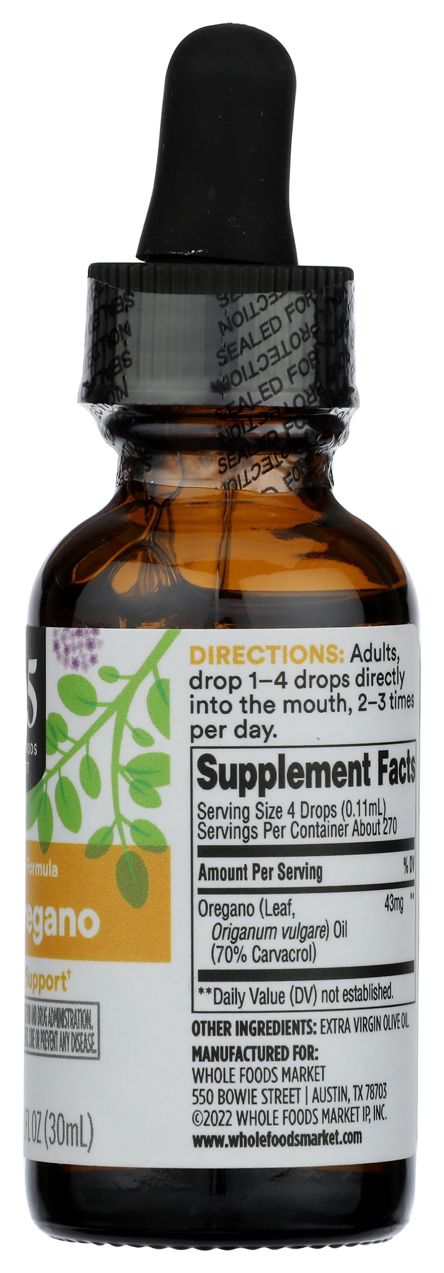 Oil Of Oregano Liquid Extract 1 Fl Oz 365 By Whole Foods Market