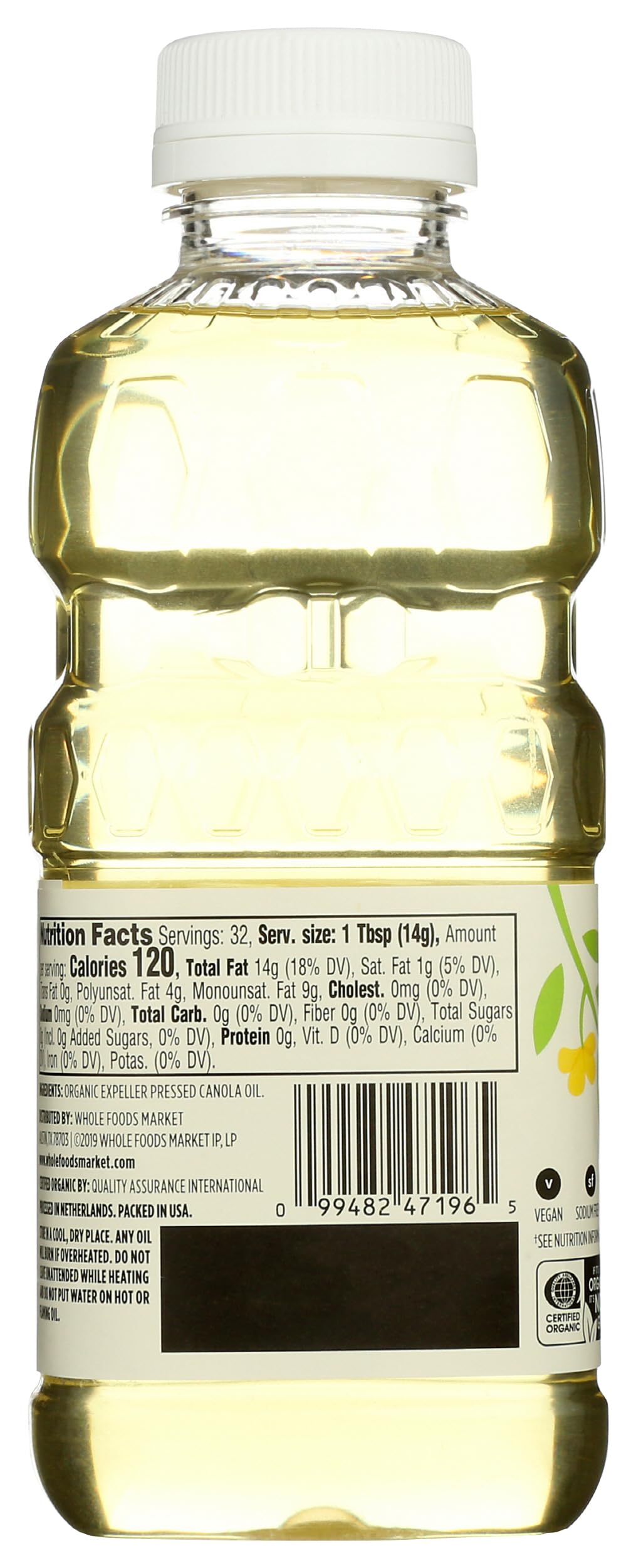 Organic Canola Cooking Oil 16 Fl Oz 365 By Whole Foods Market