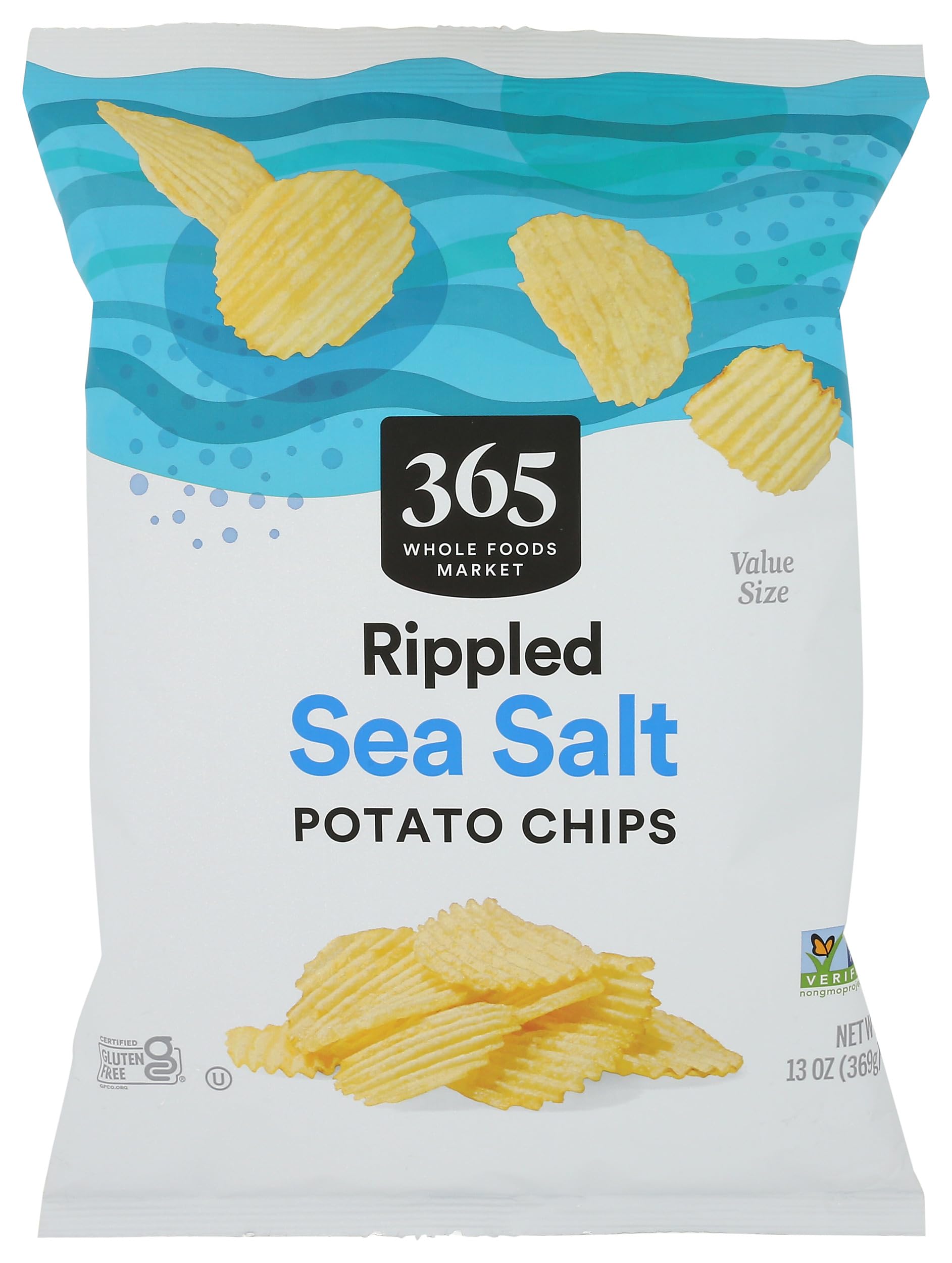 Rippled Sea Salt Potato Chips 13 Oz 365 By Whole Foods Market