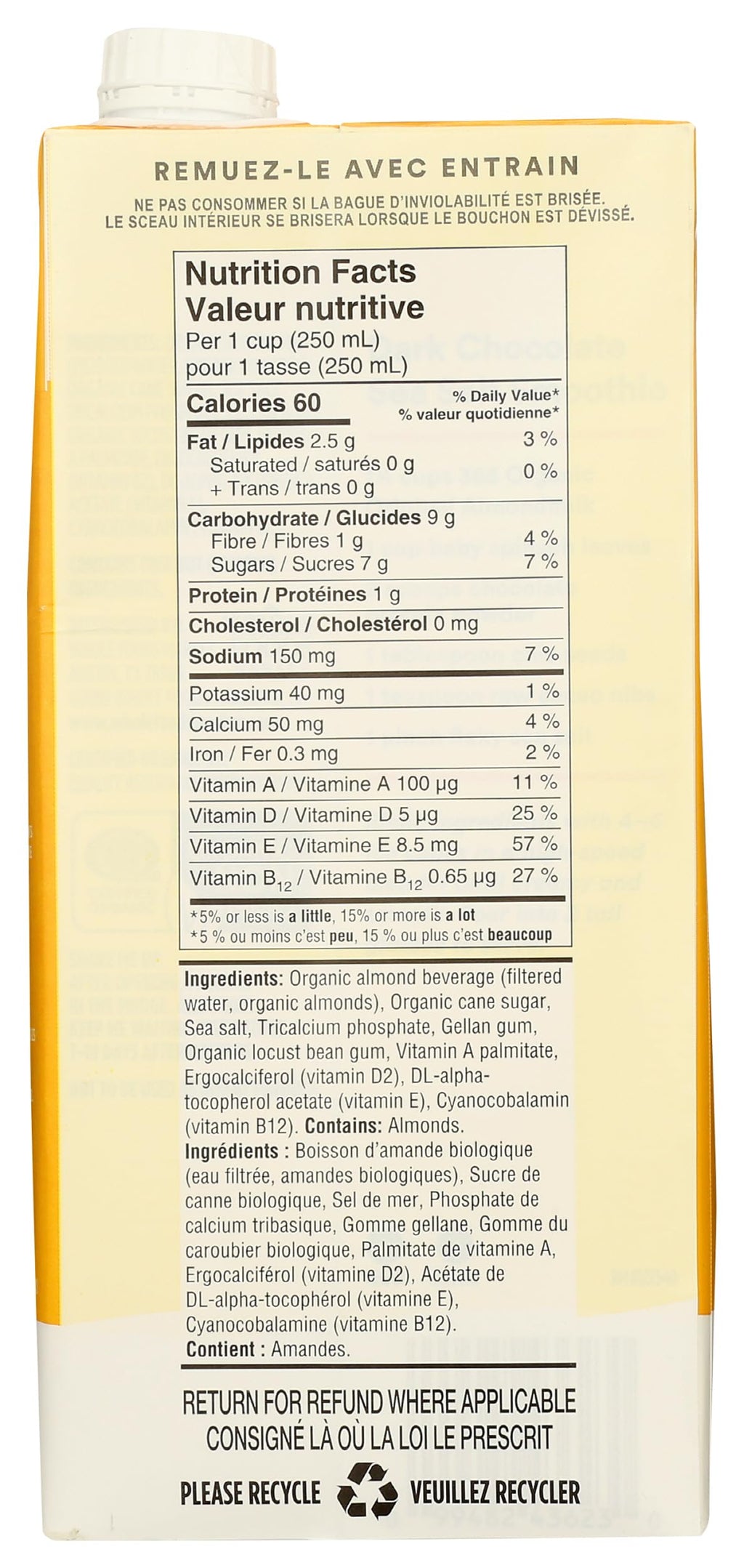 Organic Original Almond Milk 32 Fl Oz 365 By Whole Foods Market