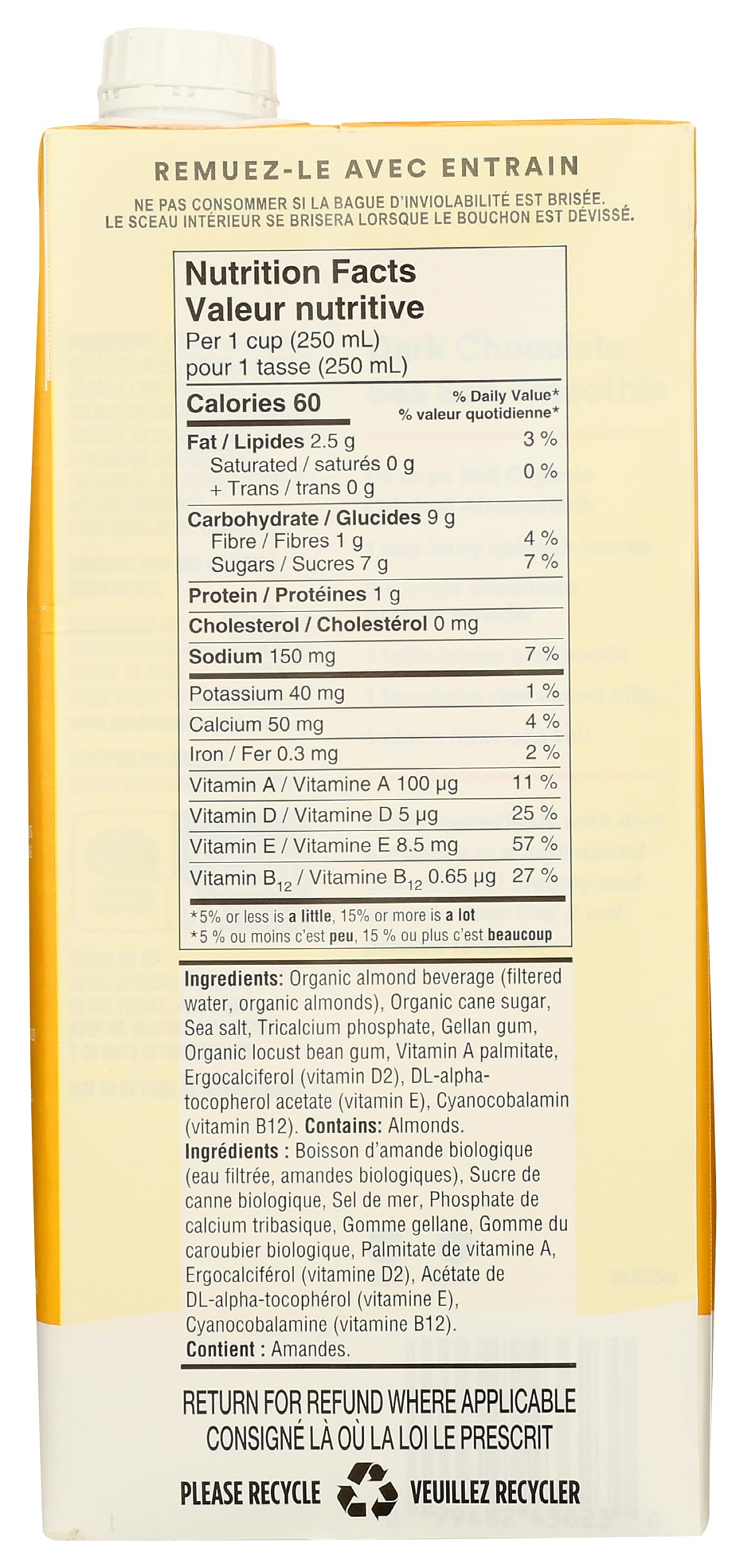 Organic Original Almond Milk 32 Fl Oz 365 By Whole Foods Market