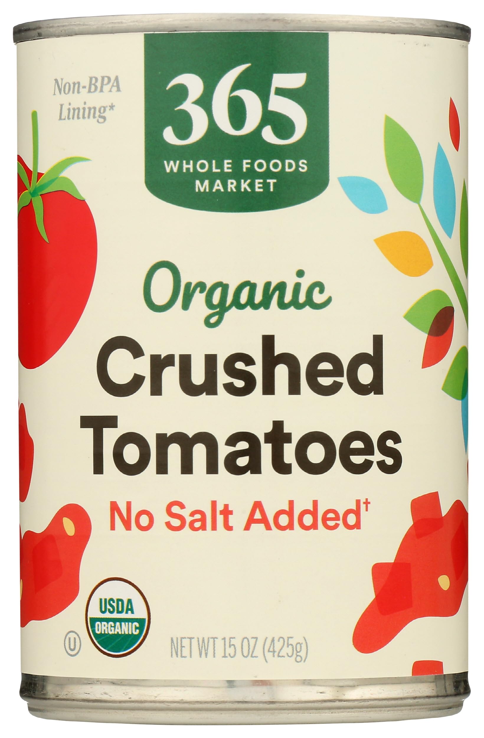 Organic Crushed Tomatoes No Salt Added 15 Oz 365 By Whole Foods Market