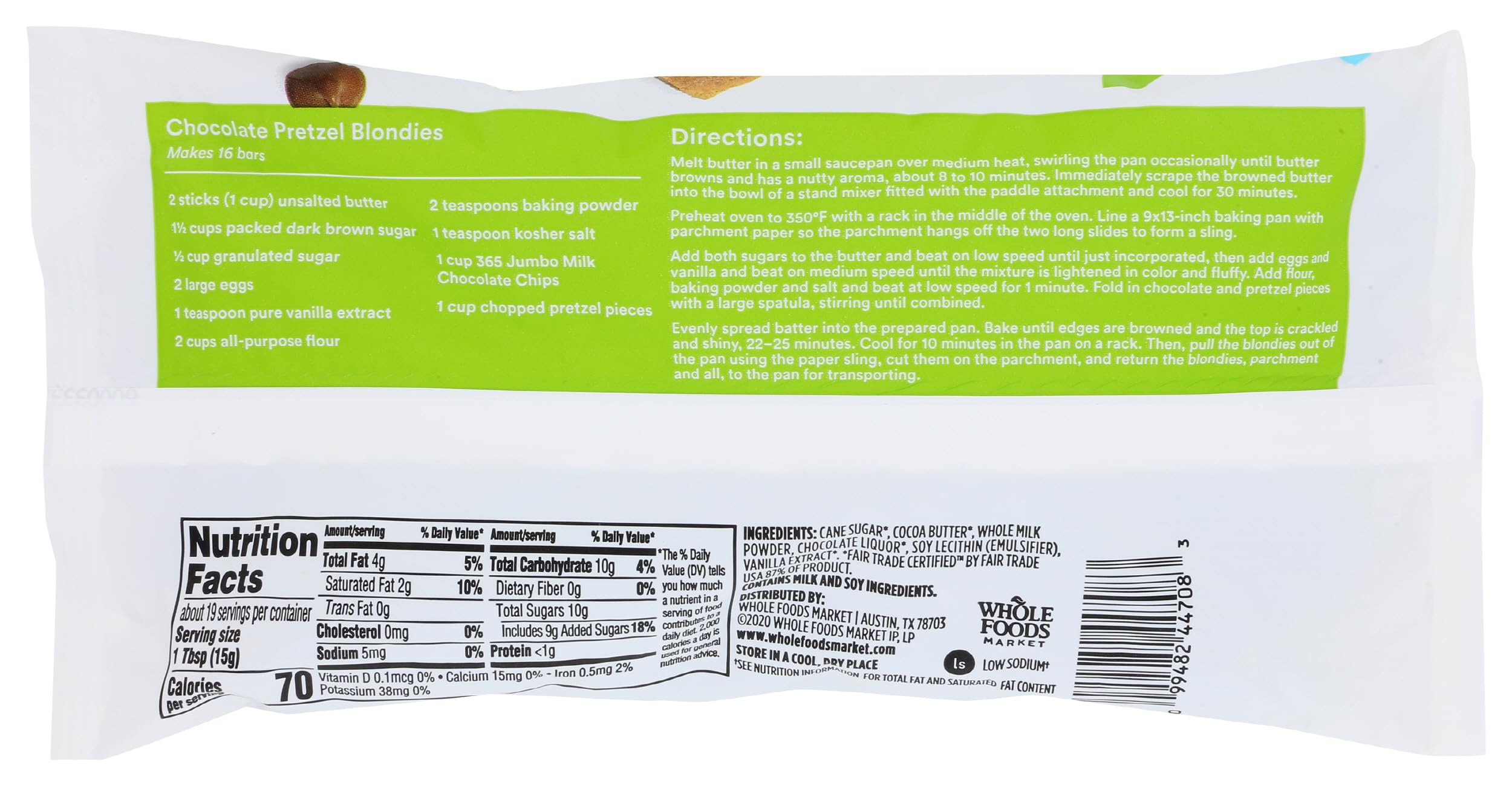 Jumbo Milk Chocolate Baking Chips 10 Oz 365 By Whole Foods Market