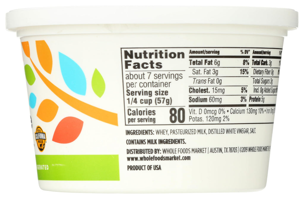 Part Skim Ricotta 15 Oz 365 By Whole Foods Market
