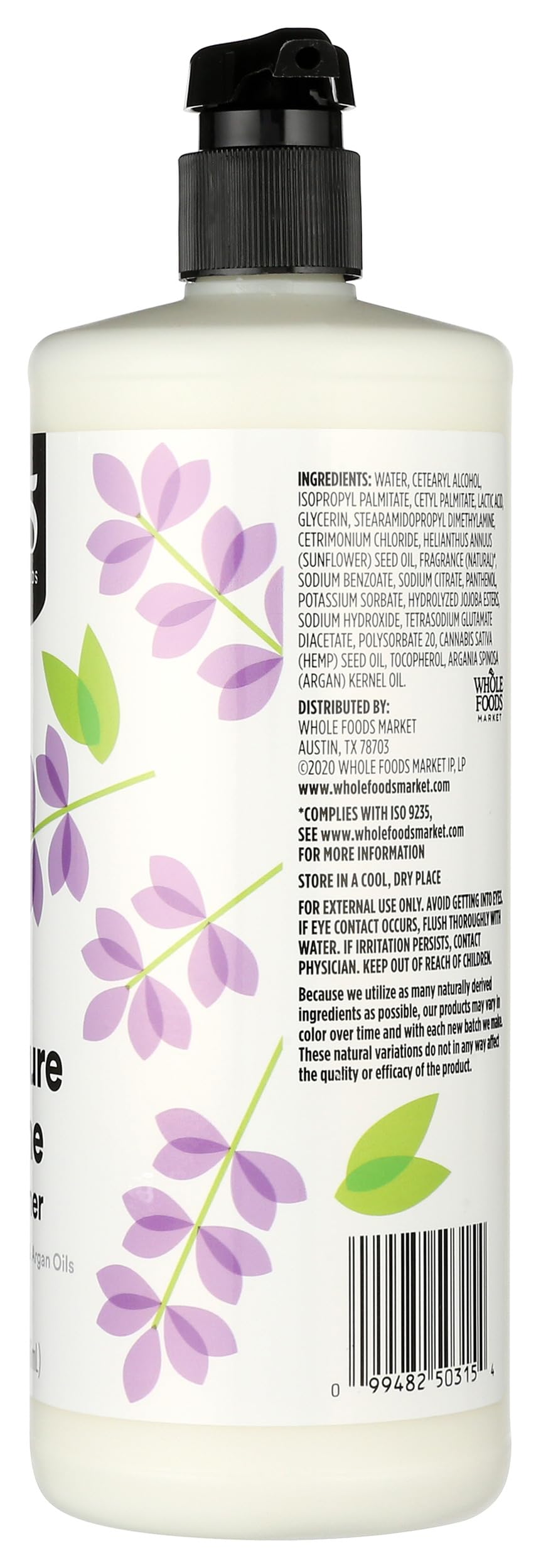 Moisture & Shine Conditioner Hemp Seed Argan Oil Lavender 32 Fl Oz 365 By Whole Foods Market