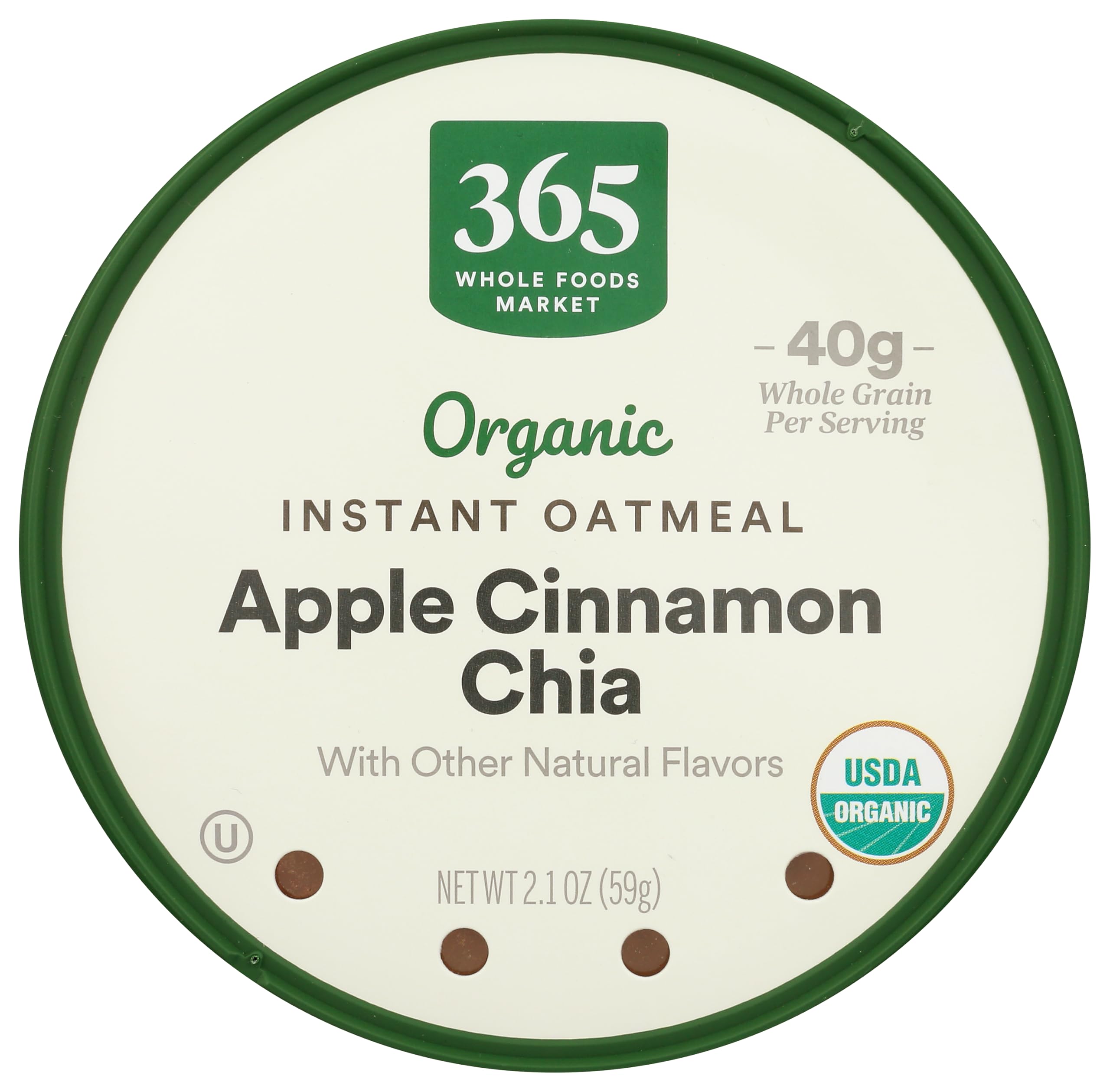 Organic Instant Oatmeal Apple Cinnamon Chia 2.1 Oz 365 By Whole Foods Market