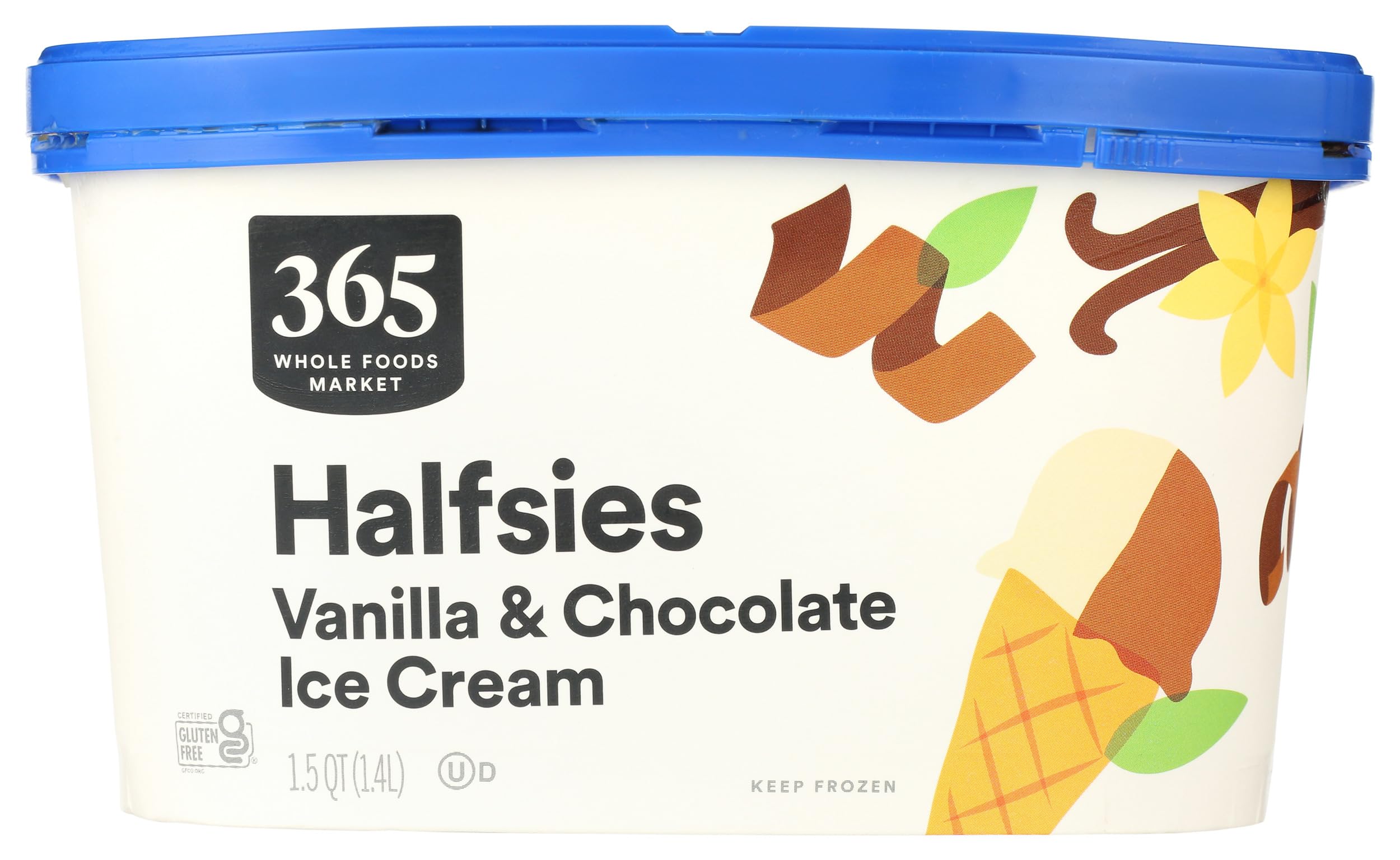 Half Vanilla Half Chocolate Ice Cream 1.5 QT 365 By Whole Foods Market