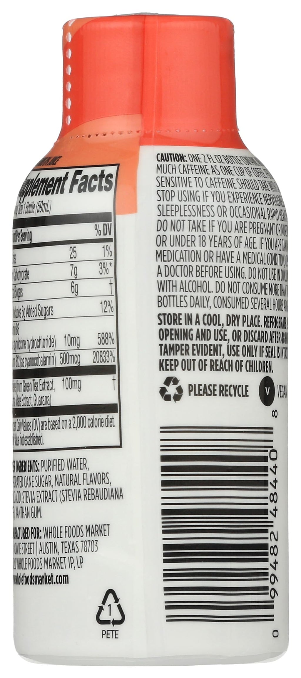 Strawberry Watermelon Energy Shot 2 Fl Oz 365 By Whole Foods Market