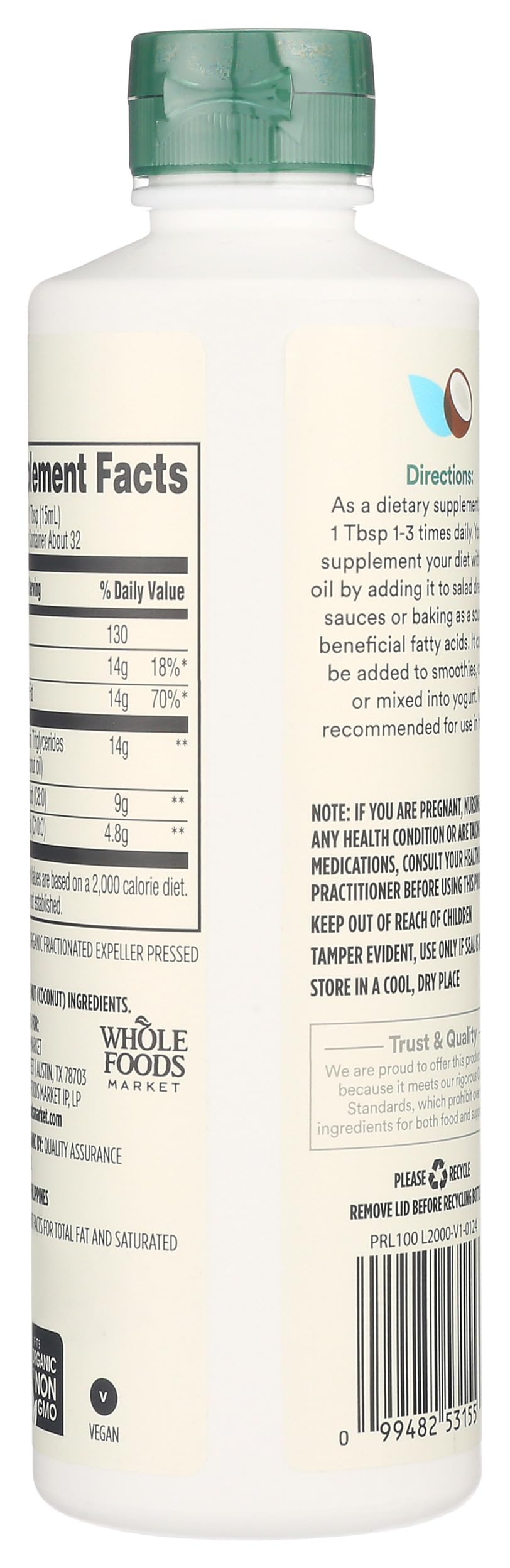 Organic MCT Oil Unflavored 16 Fl Oz 365 By Whole Foods Market