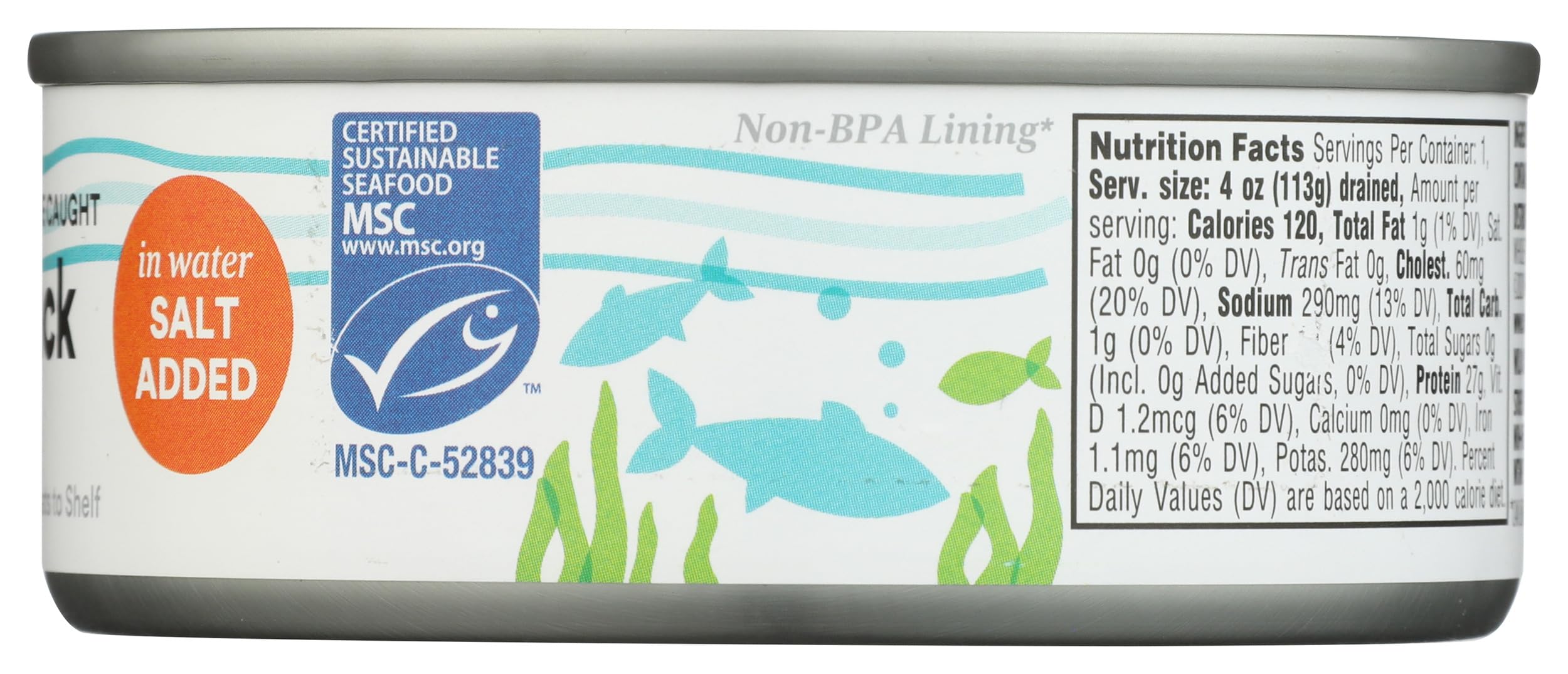 Salted Skipjack Tuna in Water 5 Oz 365 By Whole Foods Market