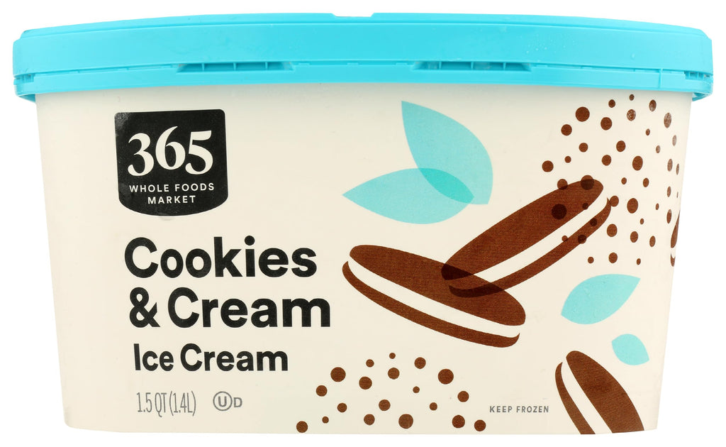 Cookies & Cream Ice Cream 1.5 QT 365 By Whole Foods Market