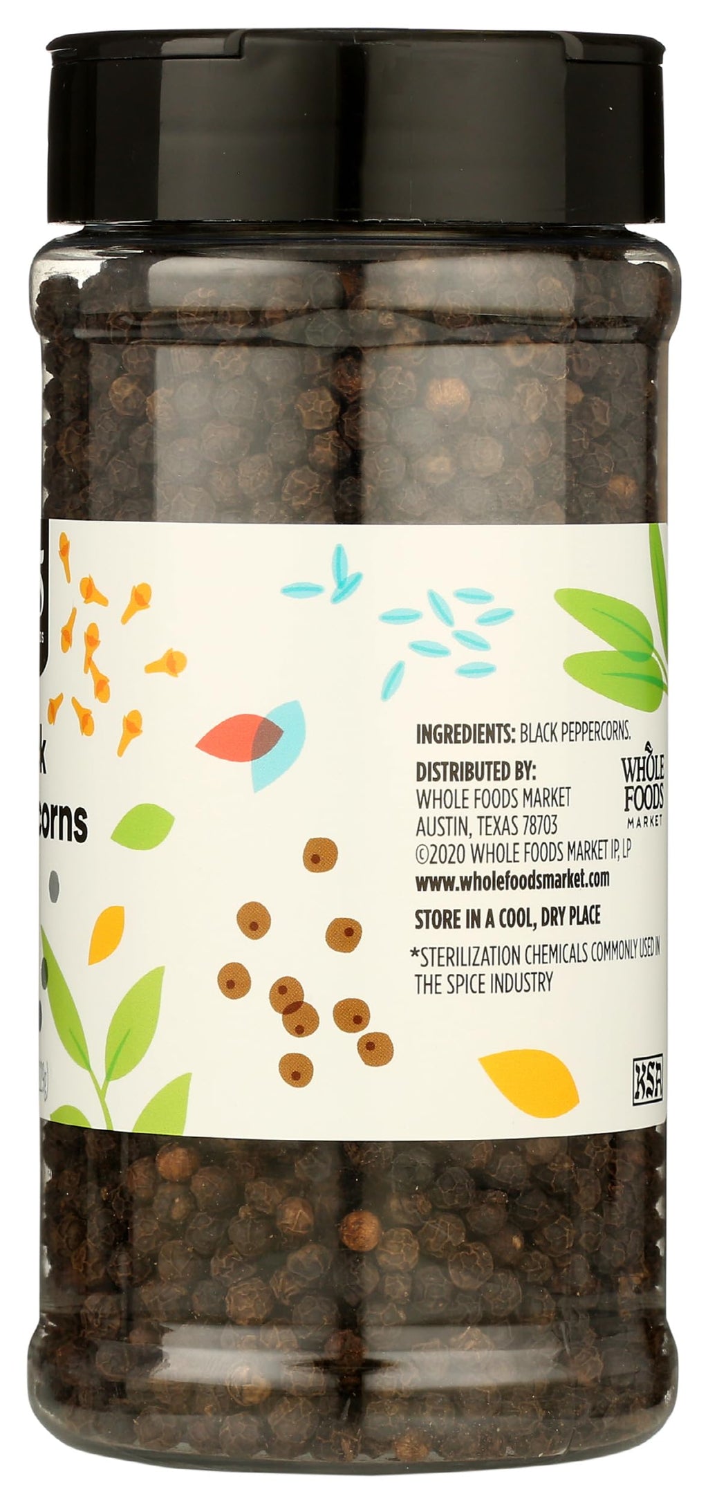 Whole Black Peppercorns 8.08 Oz 365 By Whole Foods Market