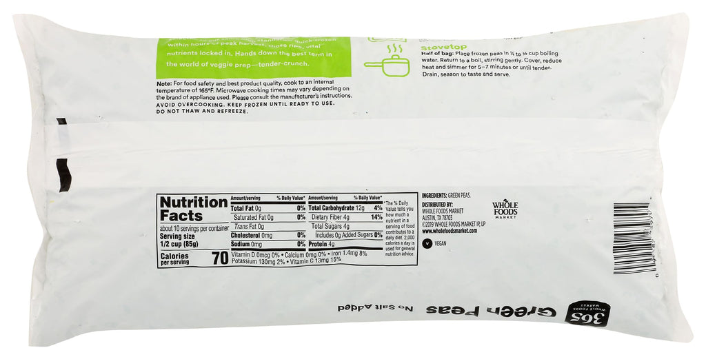 Green Peas 32 Oz 365 By Whole Foods Market