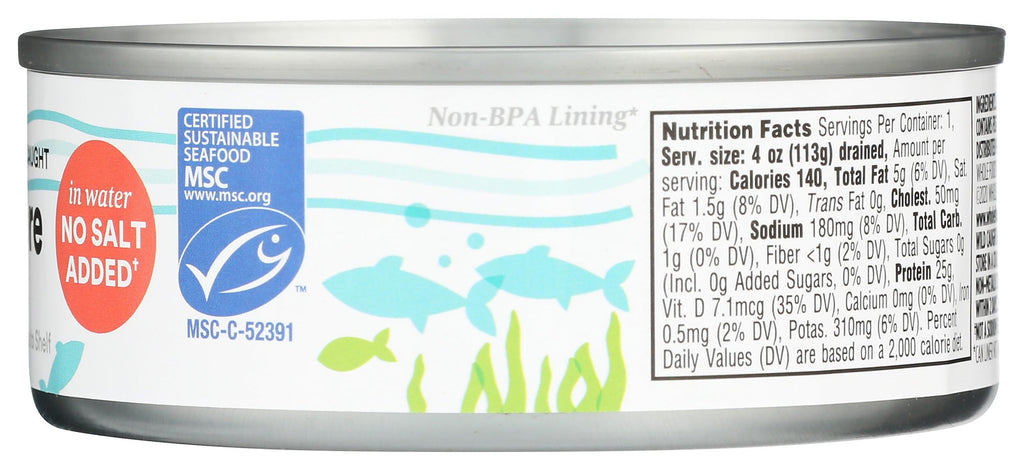 No Salt Albacore Tuna in Water 5 Oz 365 By Whole Foods Market