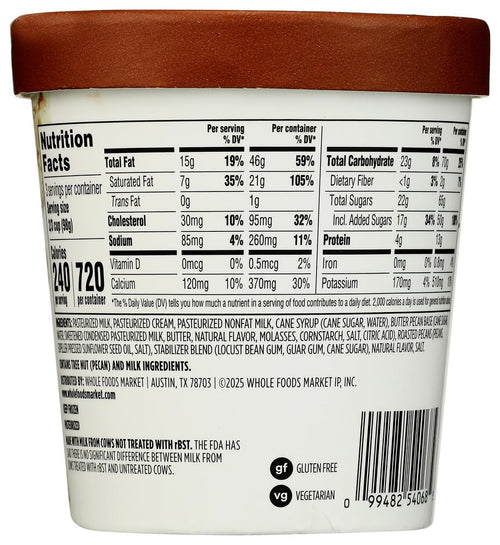 Butter Pecan Ice Cream 1 PT 365 By Whole Foods Market