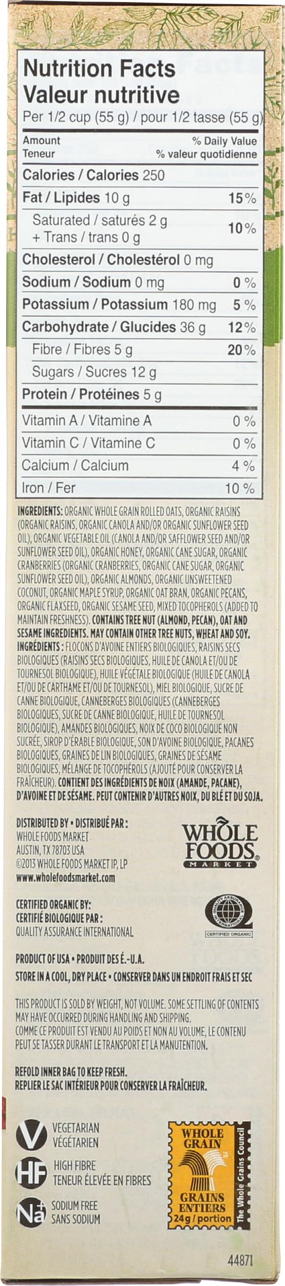 Organic Granola Fruit And Nut 17 Oz 1 Count 365 By Whole Foods Market