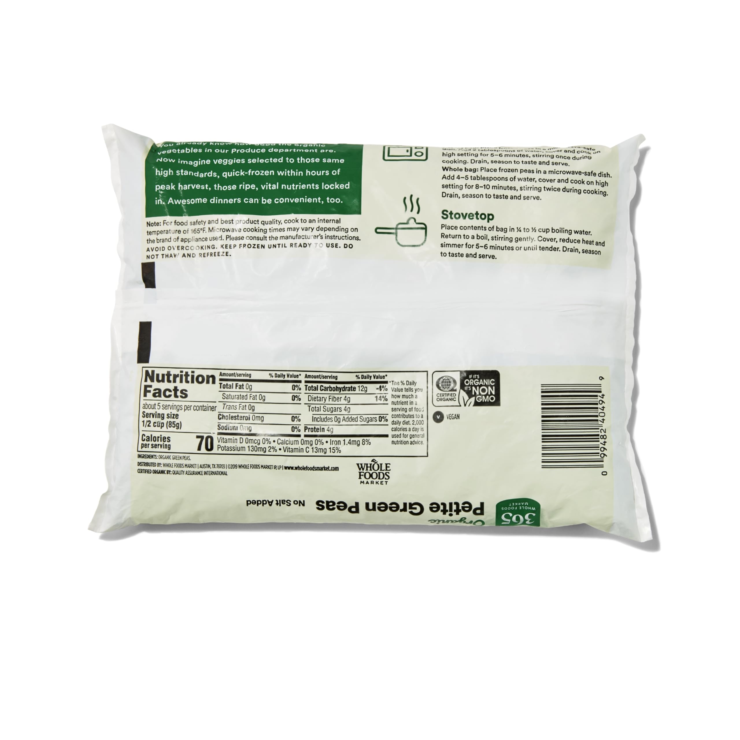 Organic Petite Peas 32 Oz 365 By Whole Foods Market